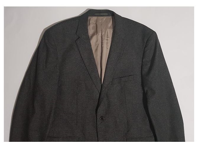 Hugo Boss Blazer Grau Gingham Wolle Anthrazitgrau - Ansicht 4