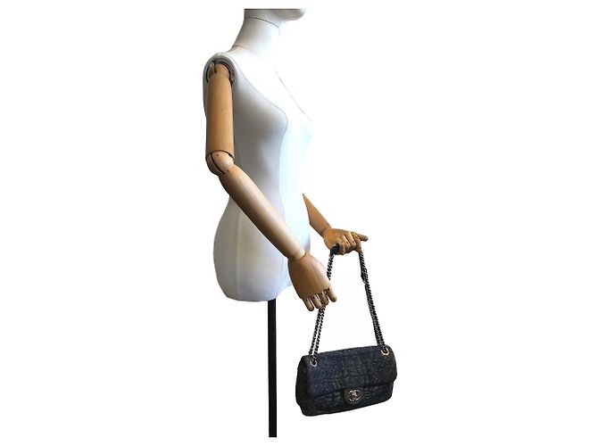 Chanel Borsa a tracolla in denim crossbody Blu - vista 12