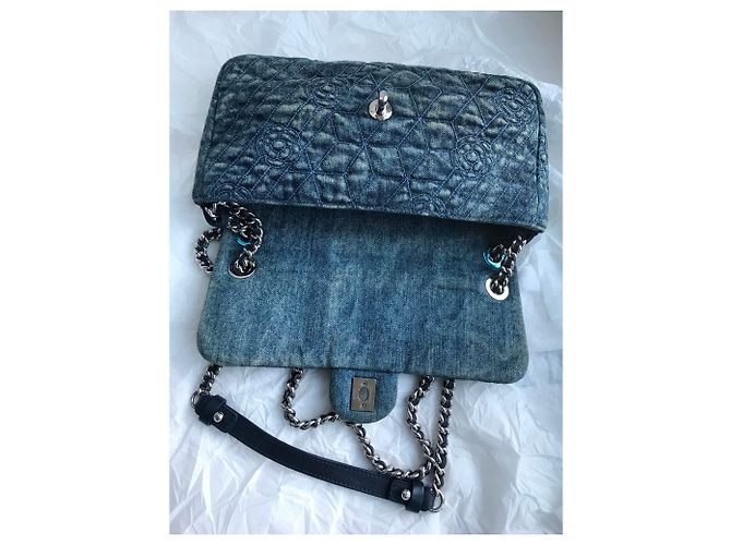 Chanel Borsa a tracolla in denim crossbody Blu - vista 13