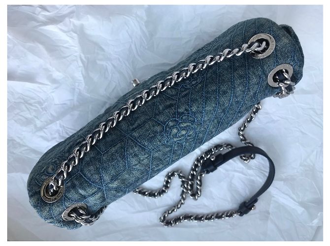 Chanel Borsa a tracolla in denim crossbody Blu - vista 2