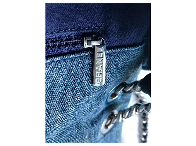 Chanel Borsa a tracolla in denim crossbody Blu - vista 24