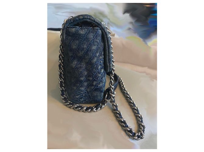 Chanel Borsa a tracolla in denim crossbody Blu - vista 34