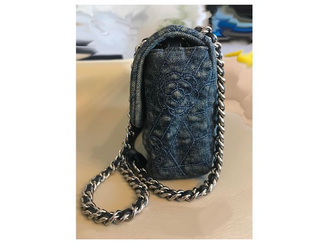 Chanel Borsa a tracolla in denim crossbody Blu - vista 35