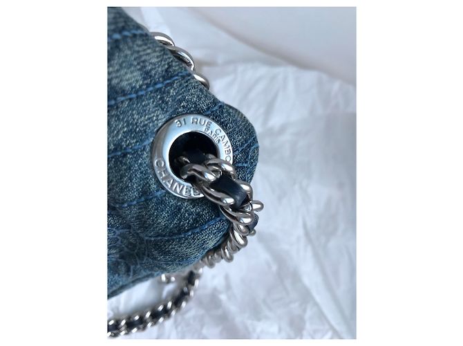 Chanel Borsa a tracolla in denim crossbody Blu - vista 5