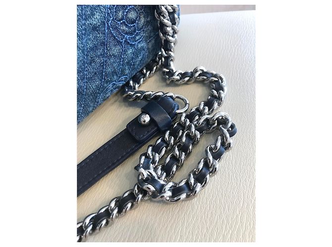 Chanel Borsa a tracolla in denim crossbody Blu - vista 7