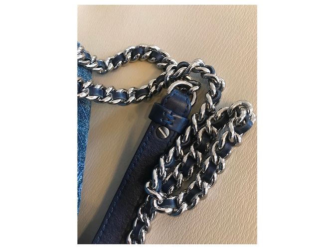 Chanel Borsa a tracolla in denim crossbody Blu - vista 8