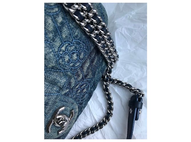 Chanel Borsa a tracolla in denim crossbody Blu - vista 9