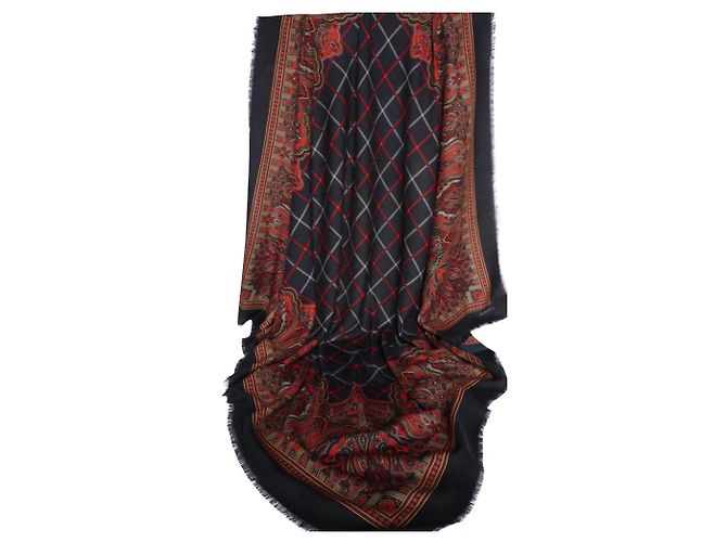 Sciarpa Burberry in lana e seta con stampa tartan e paisley Multicolore - vista 2