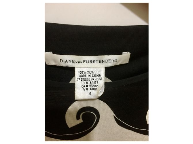 Diane Von Furstenberg Vestido DvF Cyrani de seda Negro Blanco - vista 4
