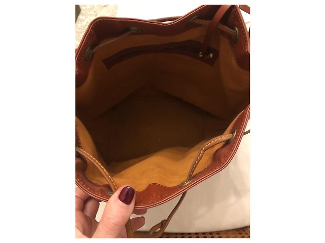Noe Louis Vuitton Borsa a Secchiello Noé in Pelle Epi Cammello Caramello - vista 4