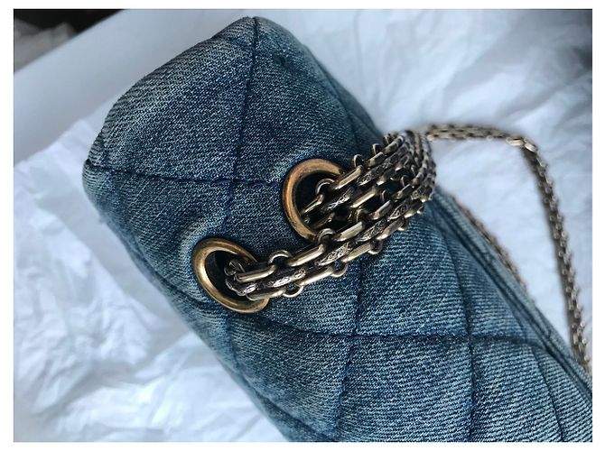Chanel con scatola jumbo 2.55 Reissue 227 Blu - vista 10