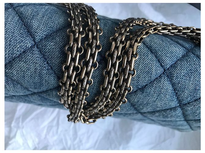 Chanel con scatola jumbo 2.55 Reissue 227 Blu - vista 11
