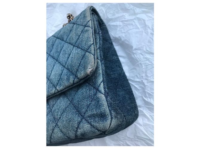 Chanel con scatola jumbo 2.55 Reissue 227 Blu - vista 25