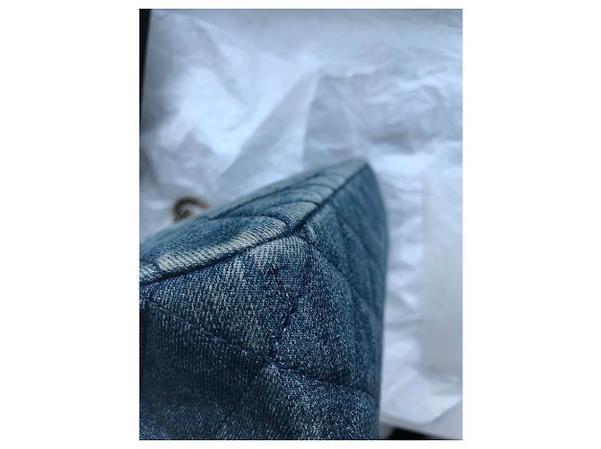Chanel con scatola jumbo 2.55 Reissue 227 Blu - vista 26