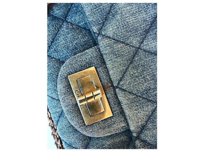 Chanel con scatola jumbo 2.55 Reissue 227 Blu - vista 31