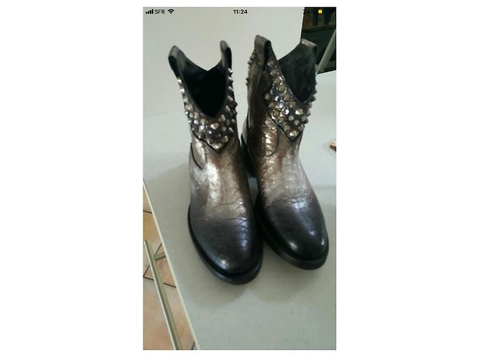 Strategia Stiefeletten Silber Leder Python - Ansicht 3