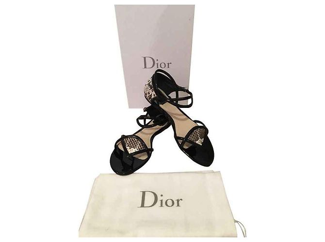 Christian Dior Python Sandalen Schwarz - Ansicht 2