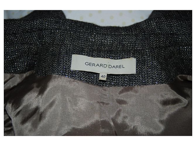 Giacca in lana Gerard Darel nera e argento 40 Nero Grigio Grigio antracite - vista 3