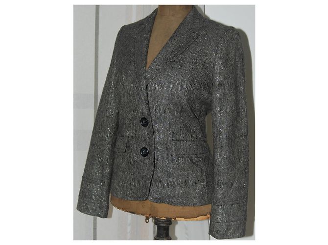 Giacca in lana Gerard Darel nera e argento 40 Nero Grigio Grigio antracite - vista 5