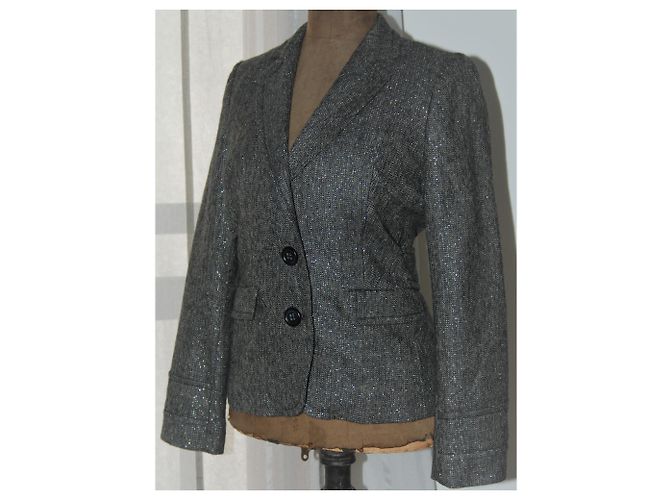 Giacca in lana Gerard Darel nera e argento 40 Nero Grigio Grigio antracite - vista 6