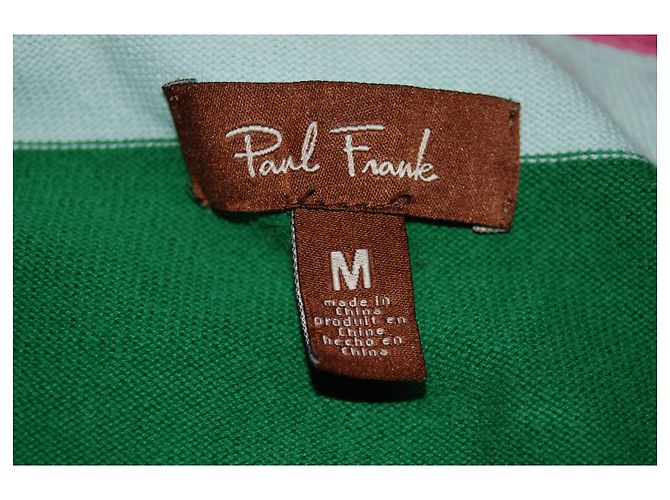 Autre Marque Paul Franck Baumwollpullover V-Ausschnitt kurze Ärmel rosa blau grau Pink - Ansicht 4