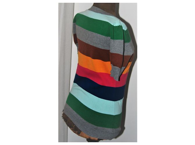 Autre Marque Paul Franck Baumwollpullover V-Ausschnitt kurze Ärmel rosa blau grau Pink - Ansicht 7