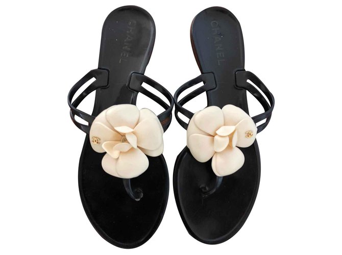 Chanel Infradito Camelia Nero - vista 2
