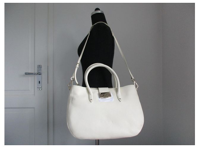 Jimmy Choo Rania Ledertasche Creme Roh - Ansicht 4