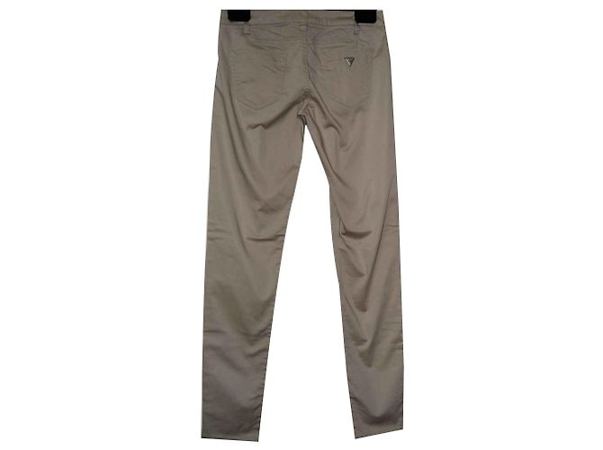 Jeans Skinny Guess Beige in Cotone - vista 2