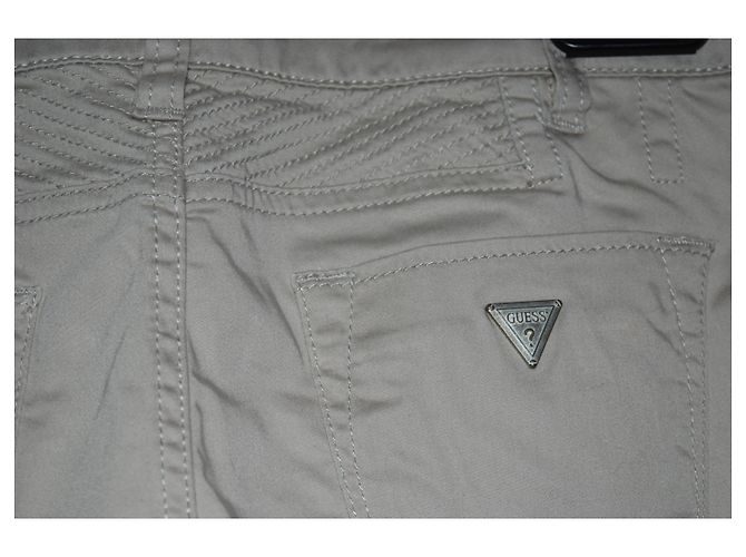 Jeans Skinny Guess Beige in Cotone - vista 3