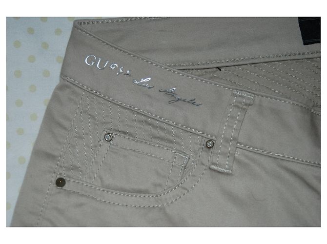 Jeans Skinny Guess Beige in Cotone - vista 4