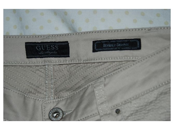 Jeans Skinny Guess Beige in Cotone - vista 5