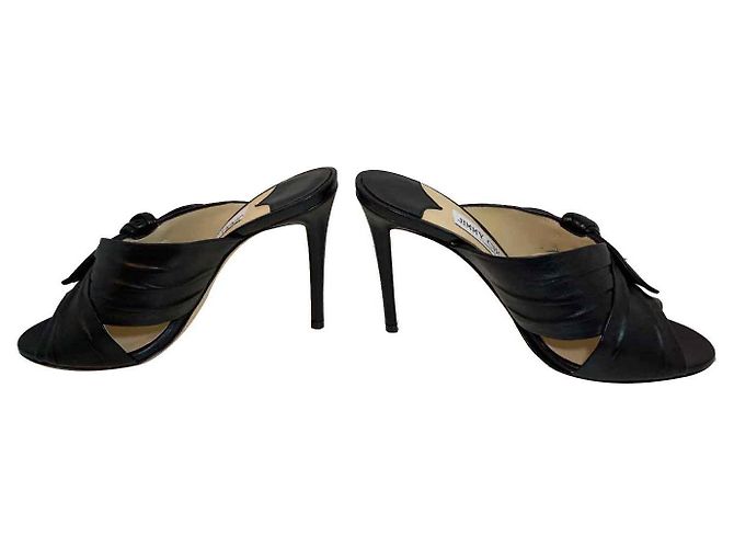 Mule Jimmy Choo Keely 100mm con fiocco laterale in pelle nera Nero - vista 2