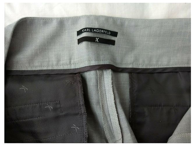 Pantalones de mezcla de lino de K by Karl Lagerfeld Gris - vista 5