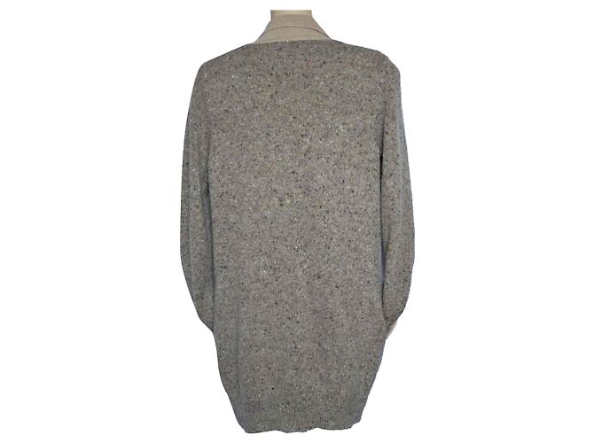 Colete longo Sportmax de lã mohair e angora bege - vista 2
