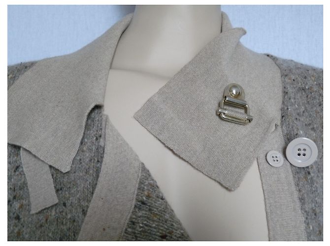 Colete longo Sportmax de lã mohair e angora bege - vista 3