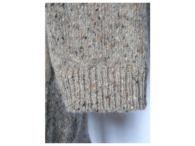 Colete longo Sportmax de lã mohair e angora bege - vista 5