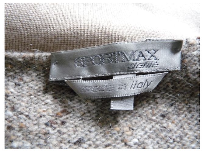 Colete longo Sportmax de lã mohair e angora bege - vista 6