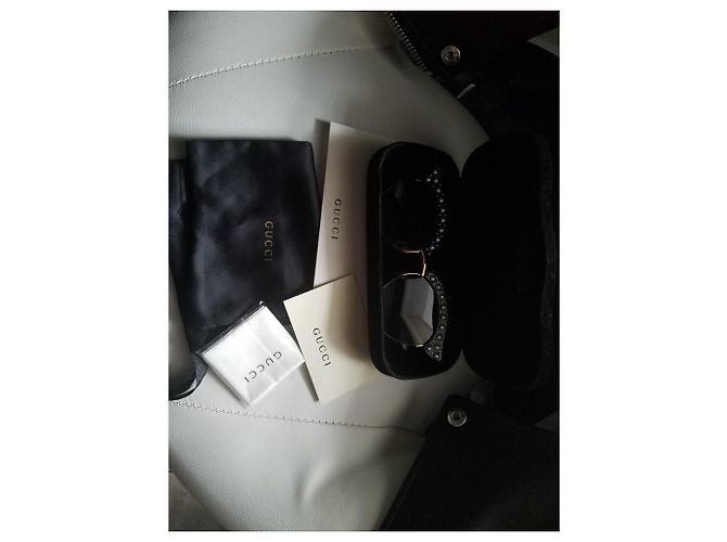 Gafas de sol Gucci Cat Eye Pearl Negras Negro - vista 2