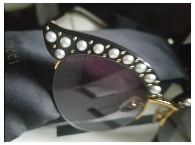 Gafas de sol Gucci Cat Eye Pearl Negras Negro - vista 4