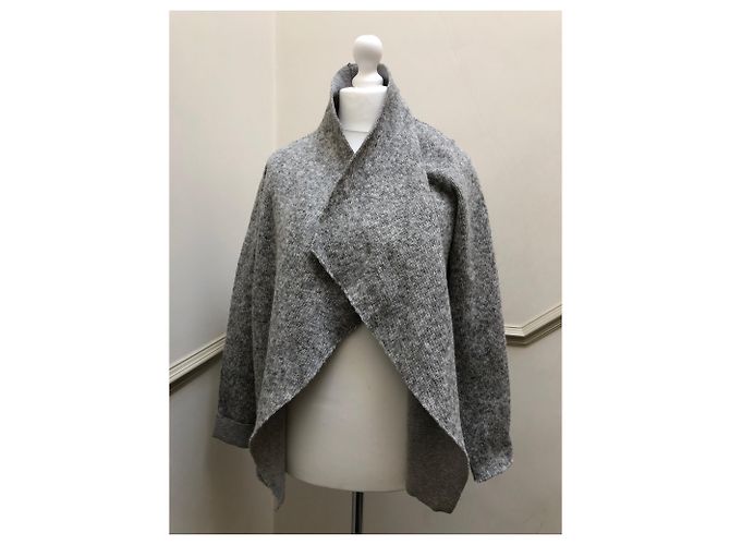 Majestic MAJESTOSO FILATURES PARIS CINZA CASACO DE COA REVESTIMENTO CARDIGAN - vista 10