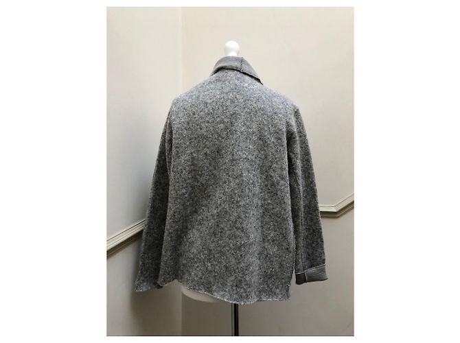 Majestic MAJESTOSO FILATURES PARIS CINZA CASACO DE COA REVESTIMENTO CARDIGAN - vista 11