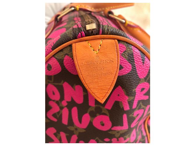 Speedy Louis Vuitton Graffiti rapido 30 Rosa - vista 3