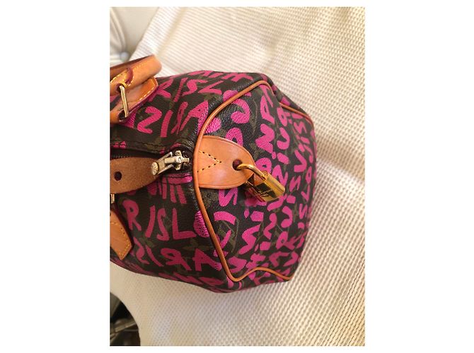 Speedy Louis Vuitton Graffiti rapido 30 Rosa - vista 4