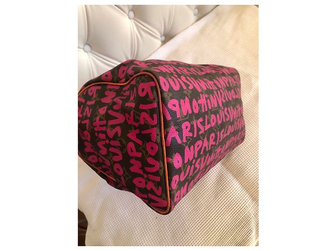 Speedy Louis Vuitton Graffiti rapido 30 Rosa - vista 5