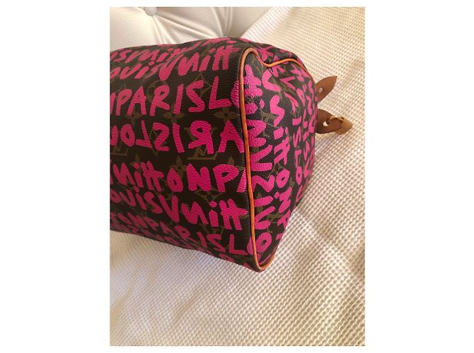 Speedy Louis Vuitton Graffiti rapido 30 Rosa - vista 6