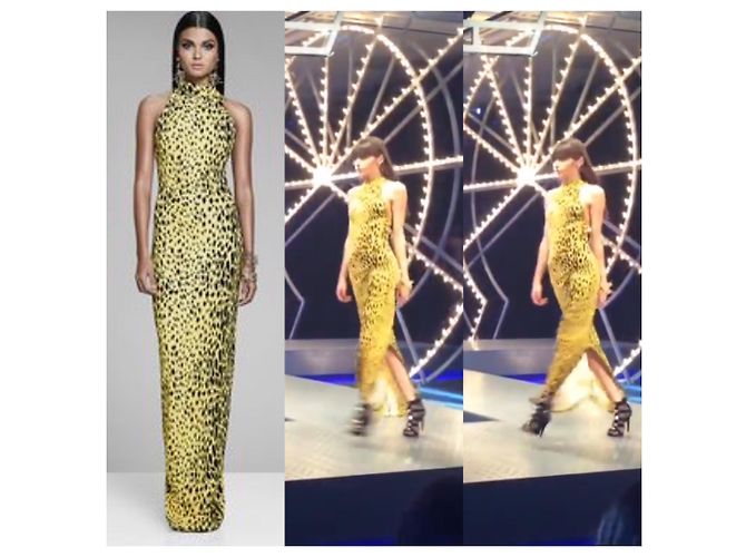 Versace Maxikleid mit Leopardenmuster - Ansicht 9
