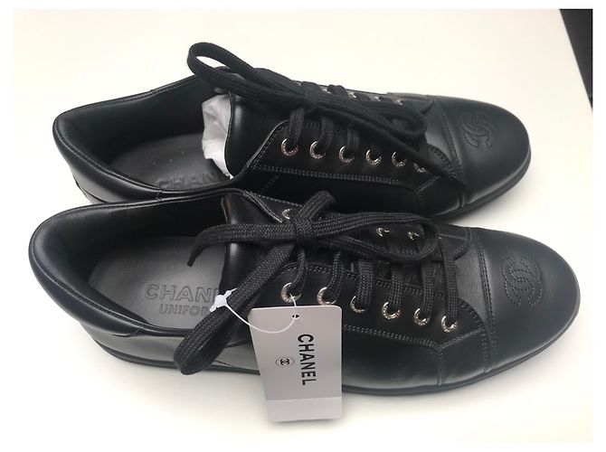 CHANEL BASKETS MEN SIZE 41 - NEW & NEVER SERVED (UNIFORM MODEL) Black - view 2