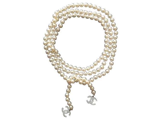 Chanel, Cintura con collana Bianco - vista 2