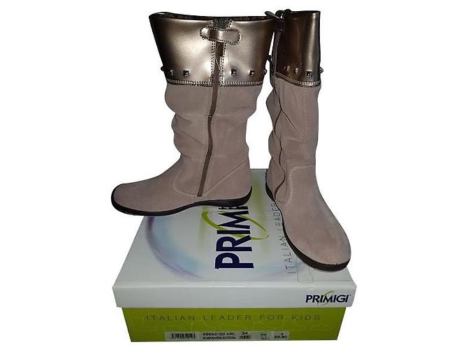 Autre Marque Bottines Primigi Beige en Daim de Cerf Taille 34 - vue 2